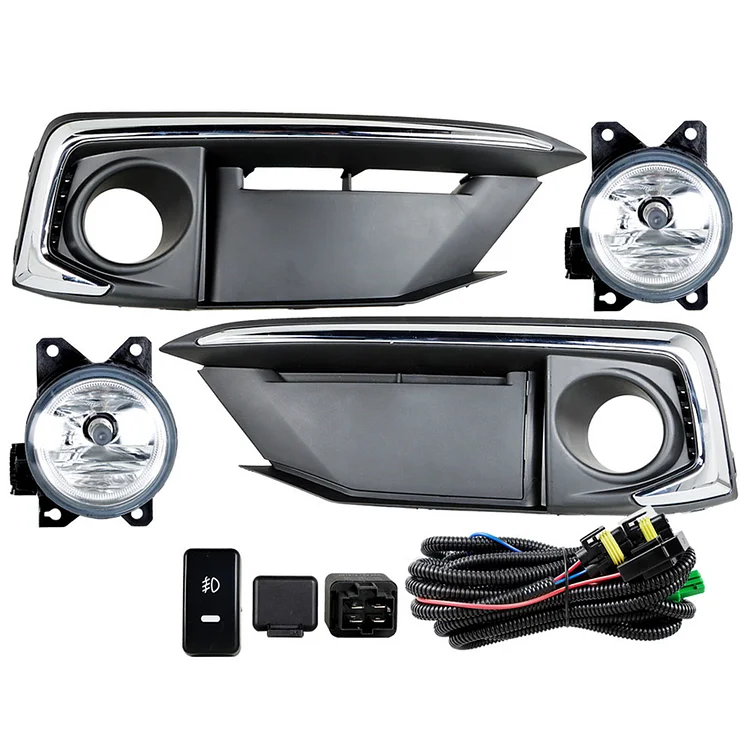 Silscvtt 2Pcs Fog Lights Assembly Replacement for 2019 2020 Honda Civic Coupe/Sedan with Front Bumper Bezel Wires Switch Bulbs Driver & Passenger Side