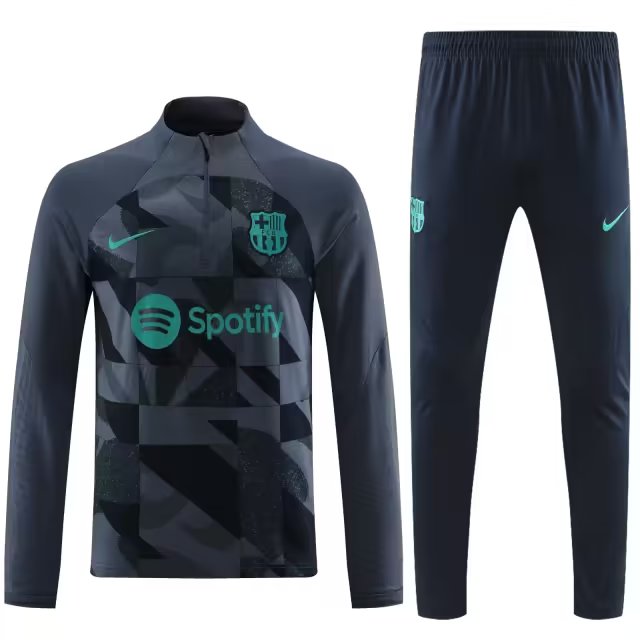 2023/2024 Barcelona Half-Pull Training Suit Jersey Set