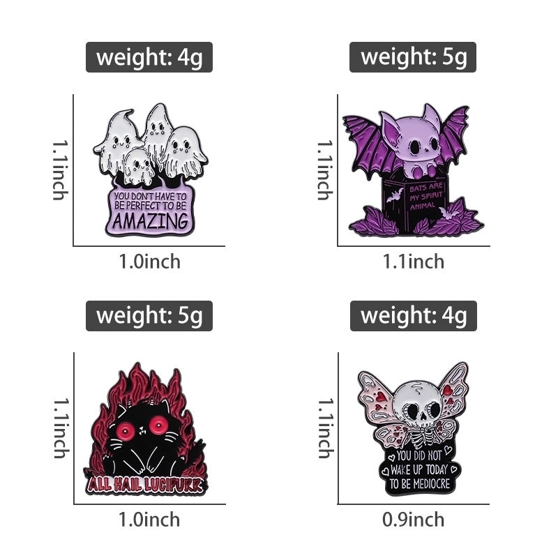 Modern Style Cool Style Ghost Bat Skull Alloy Stamping Stoving Varnish Plating Unisex Brooches