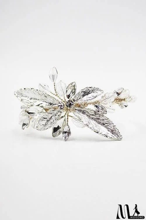 MidiSono - Rhinestone Leaf Bracelet