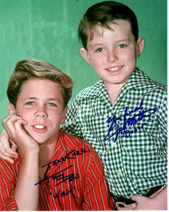 TONY DOW and JERRY MATHERS signed autographed LEAVE IT TO BEAVER Photo Poster painting