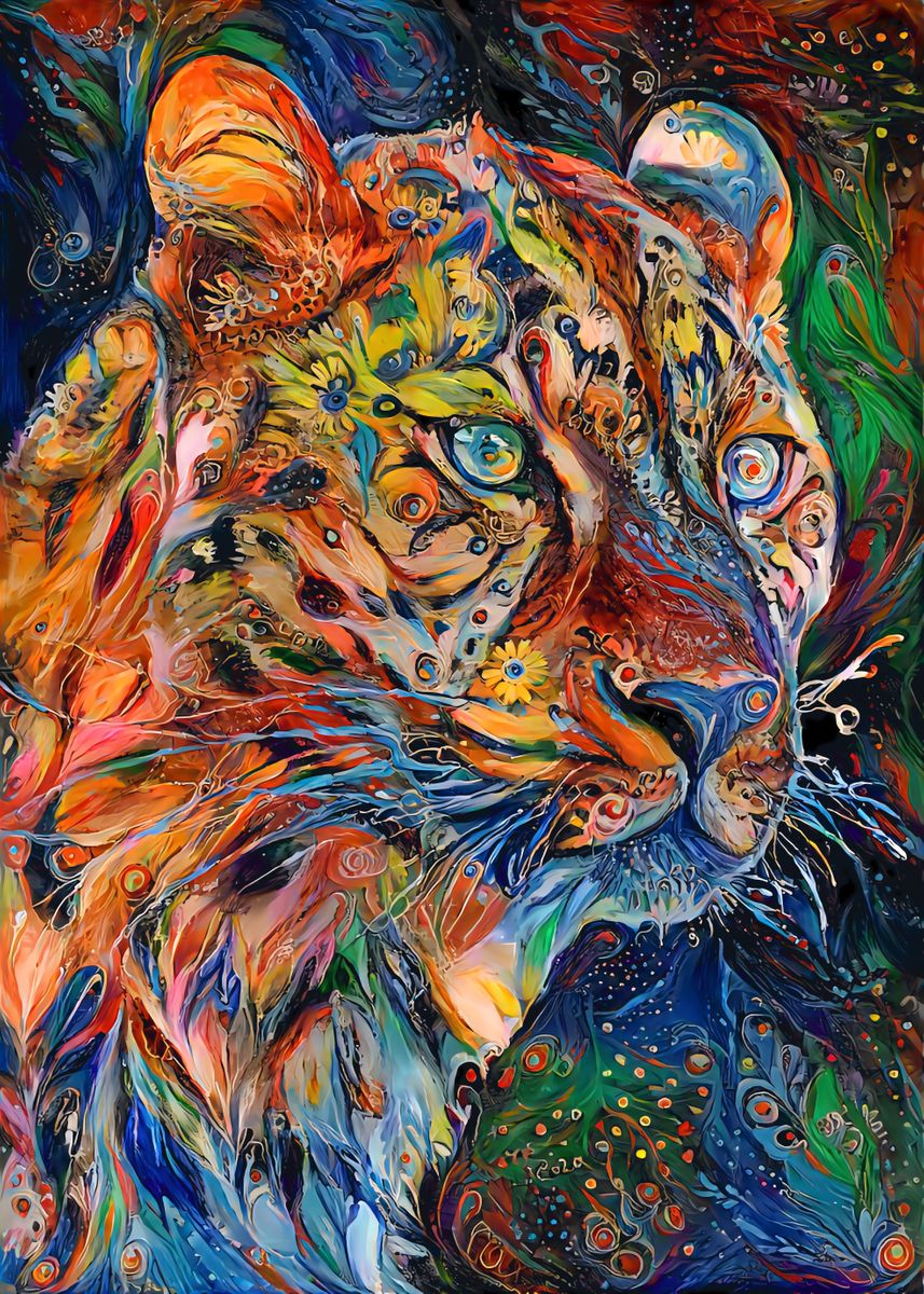 Colorful Tiger 40*50CM(Canvas) Full Round Drill Diamond Painting gbfke