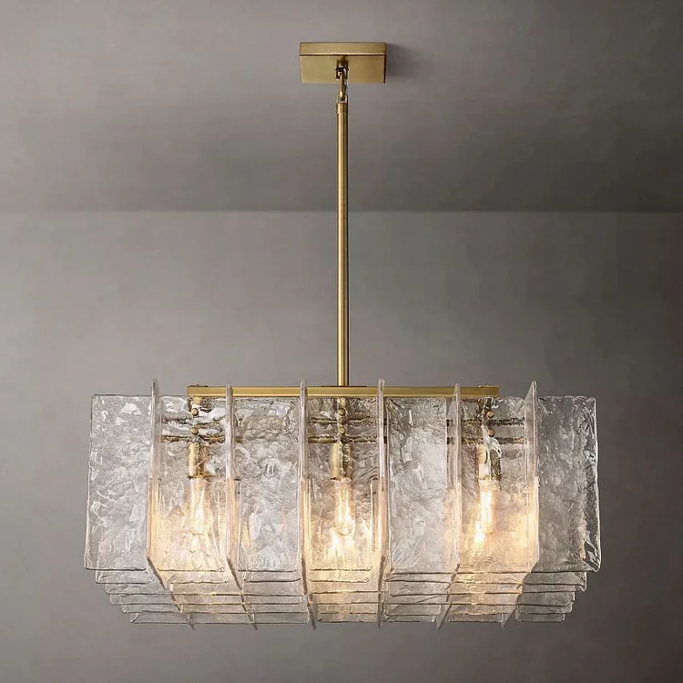 Lattice Square Glass Chandelier 37" Vjlight