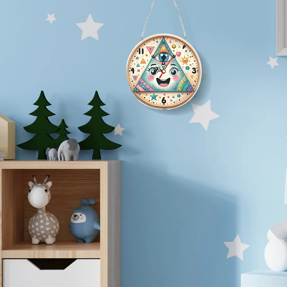 2Pcs DIY Diamond Painting Ornament with Clock Function Home Decor Art Craft