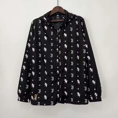2024/2025 Juventus Windbreaker Black Soccer Jersey 1:1 Thai Quality