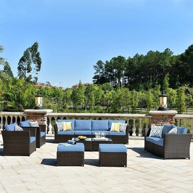 Cassville Wicker/Rattan 10 - Person Seating Group with Cushions