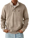 Men's Trendy Loose Solid Color Stand Collar Sweatshirt