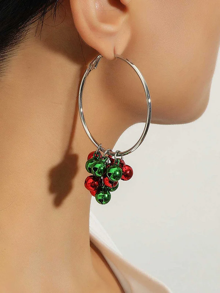 Festival Colorblock Christmas Ornament Alloy Dangle Earrings
