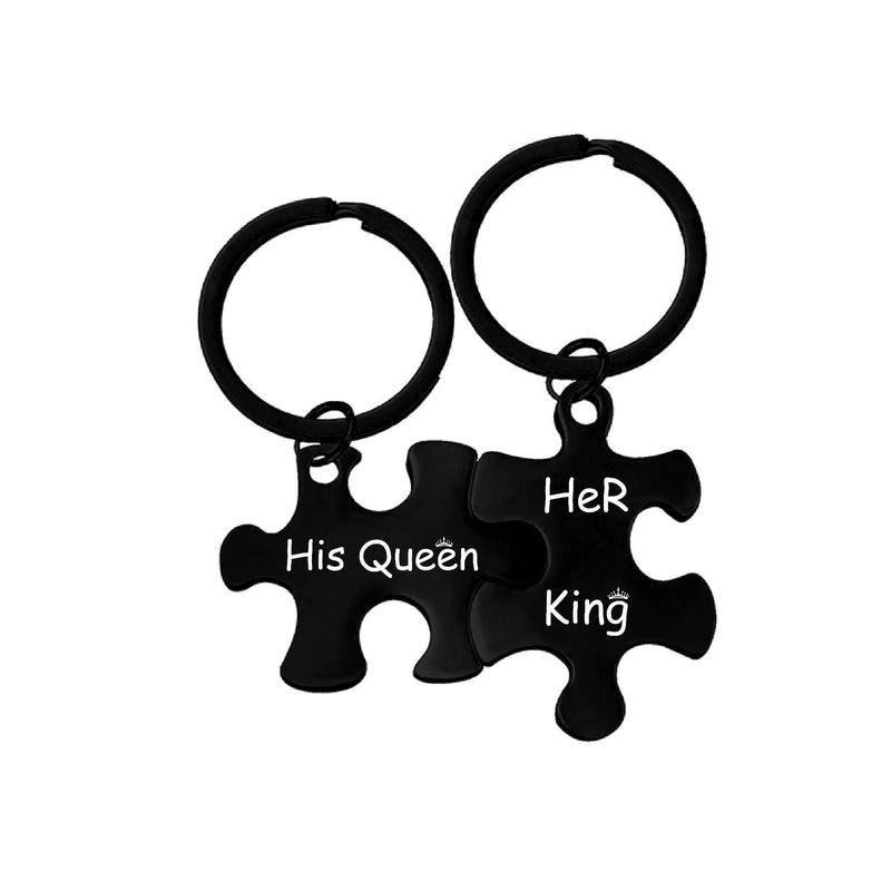 Key Chain Spot Stainless Steel Couple Jigsaw Pendant Pendant Valentine’s Day Gift Metal Keychain Engraving
