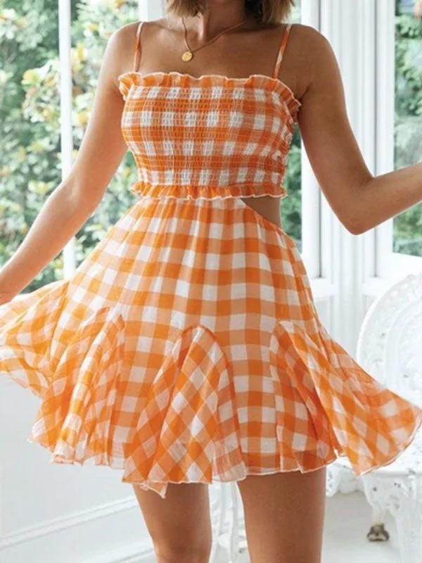 Gingham mini dress