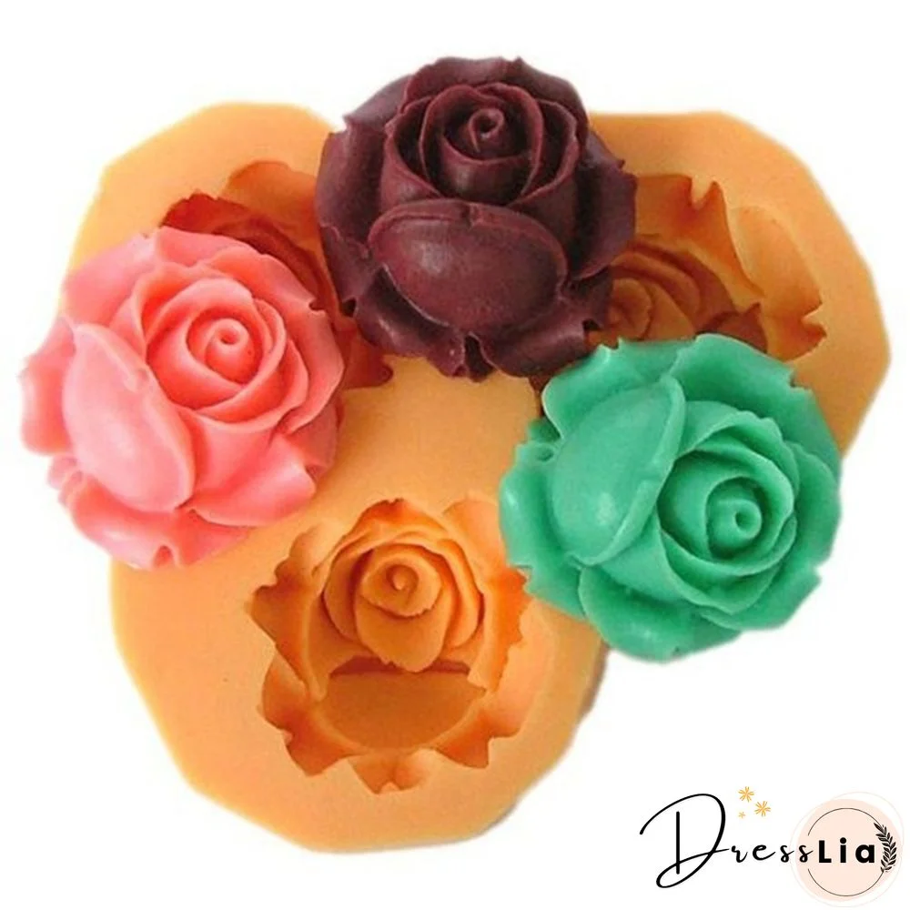 Rose Flower Silicone Ice Mold Cake Cupcake Toppers Sugar Fondant Decoration