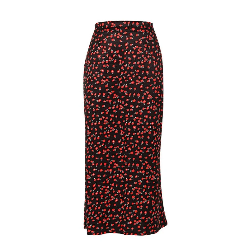 Ladies Summer Casual Beach Skirts High Waist Printed Pattern A-line Midi Skirt Women Fashion Package Hip Bottoms Vacation 2023