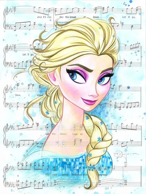 Disney Princess Piano Score - Full Round 30*40CM