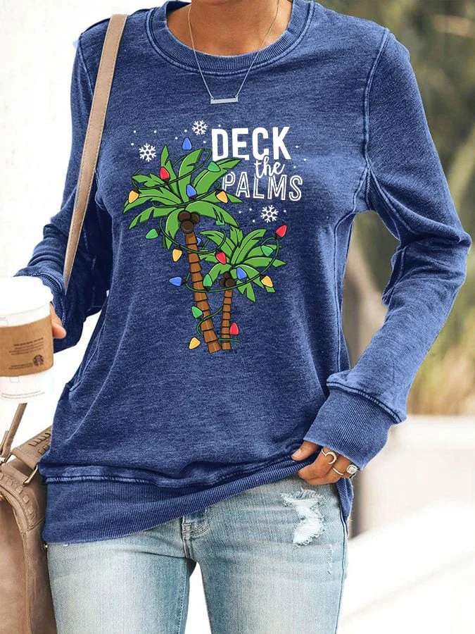 Women's Mele Kalikimaka Bing Crosby Hawaii Print Sweatshirt