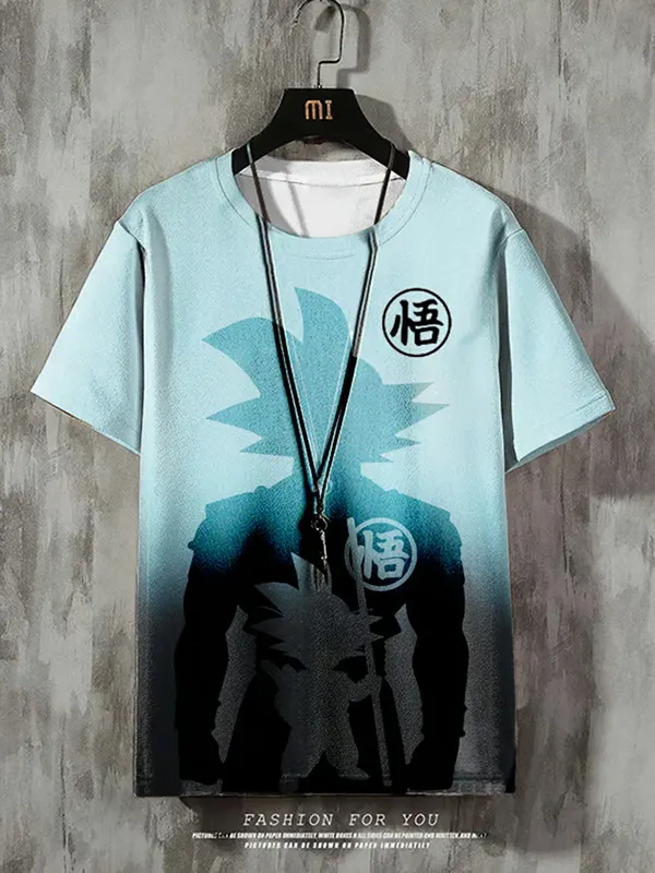 Men's Casual Dragon Ball GOKU Gradient T-shirt