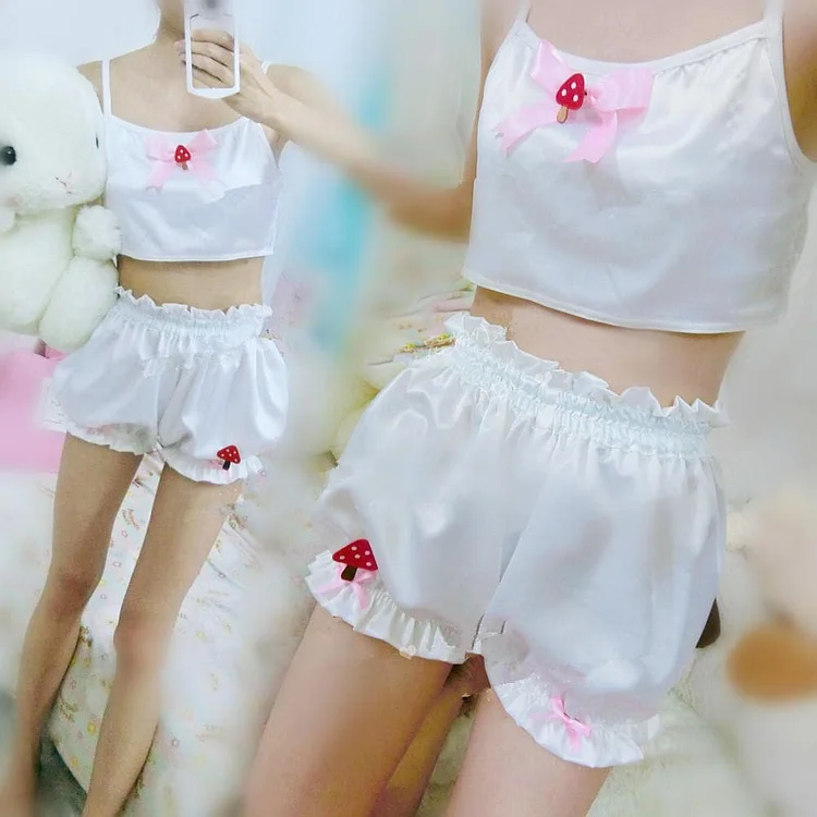 Kawaii Home Wear With Bowknot and Mushroom SP164999