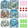 (US Local)6pack Xmas Car-Crystal Rhinestone Diamond Painting(30x30cm)