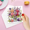 6Pcs Bouquet Diamond Painting Greeting Card Diamond Handmade Card for Friends