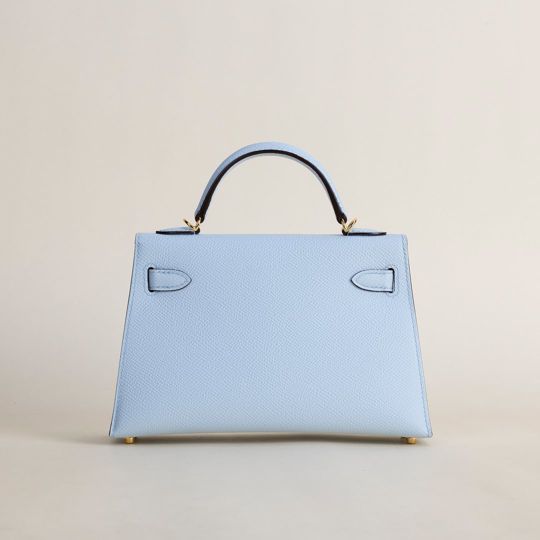 Mini Kelly II Epsom T0 Bleu Brume GHW