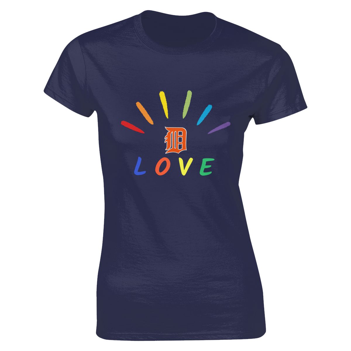 Detroit Tigers Pride Love Women's Crewneck T-Shirt