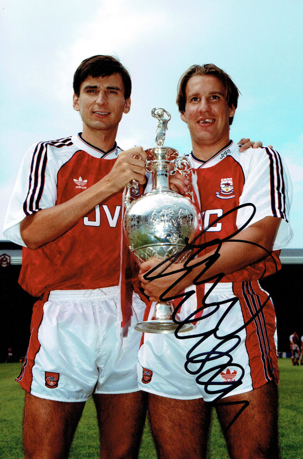 Paul MERSON SIGNED Autograph 12x8 Photo Poster painting Arsenal Division 1 Winners AFTAL COA