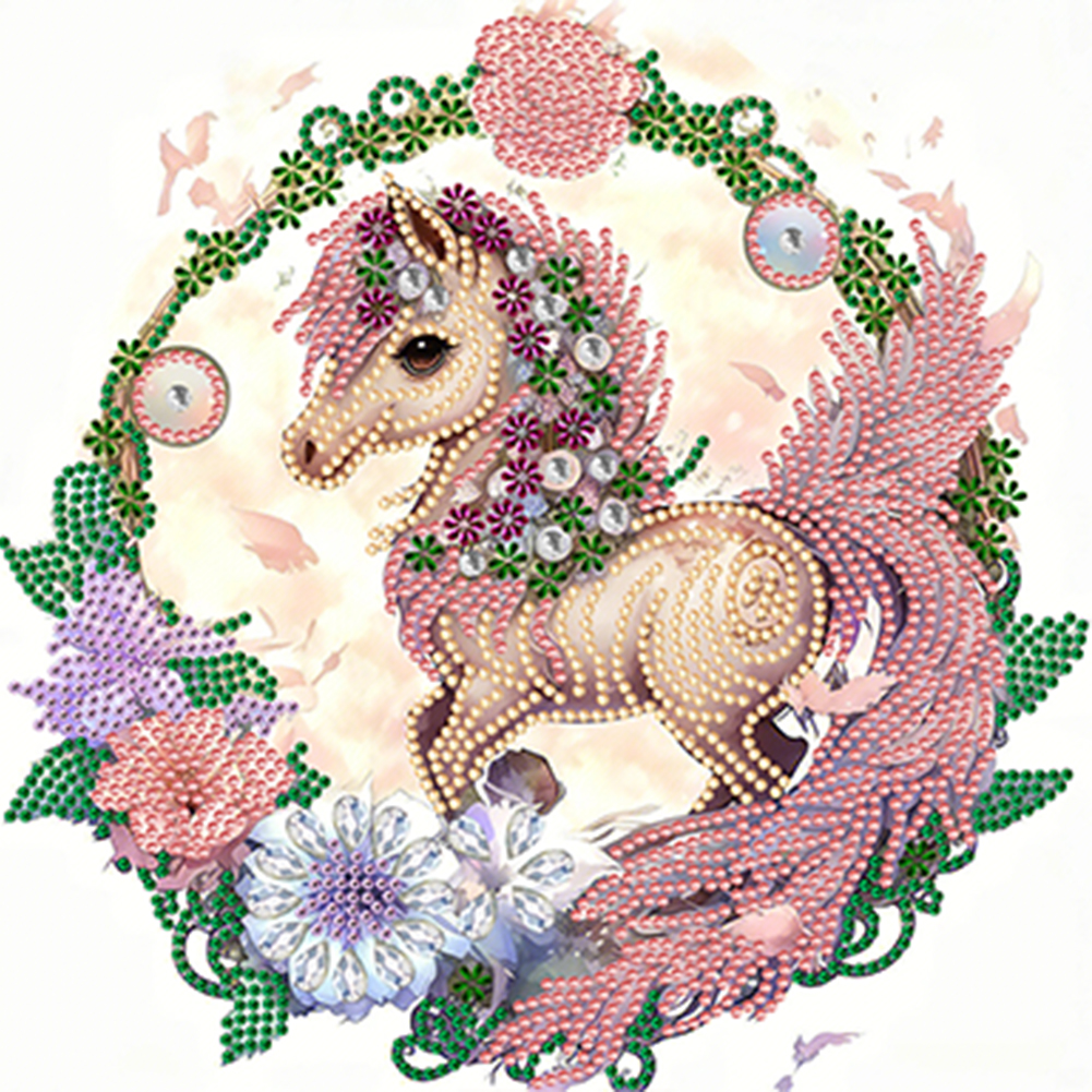 Comic Version Of The Zodiac Horse 30*30CM(Canvas) Special Shaped Drill Diamond Painting gbfke