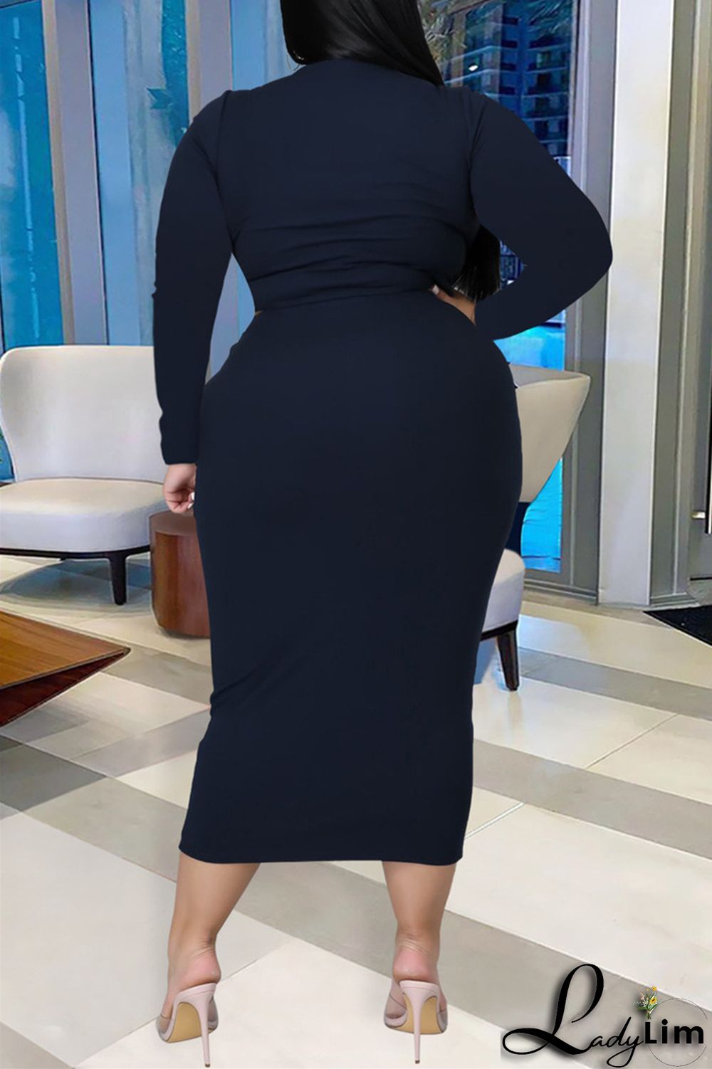 Pink Sexy Casual Solid Bandage V Neck Plus Size Two Pieces