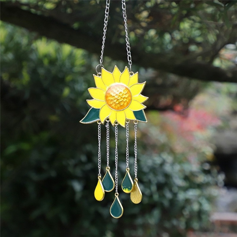 Tegooe Sunflower Metal Wind Chimes for Windows Garden Decor - OutdoorIndoor Hanging Ornament Tegooe