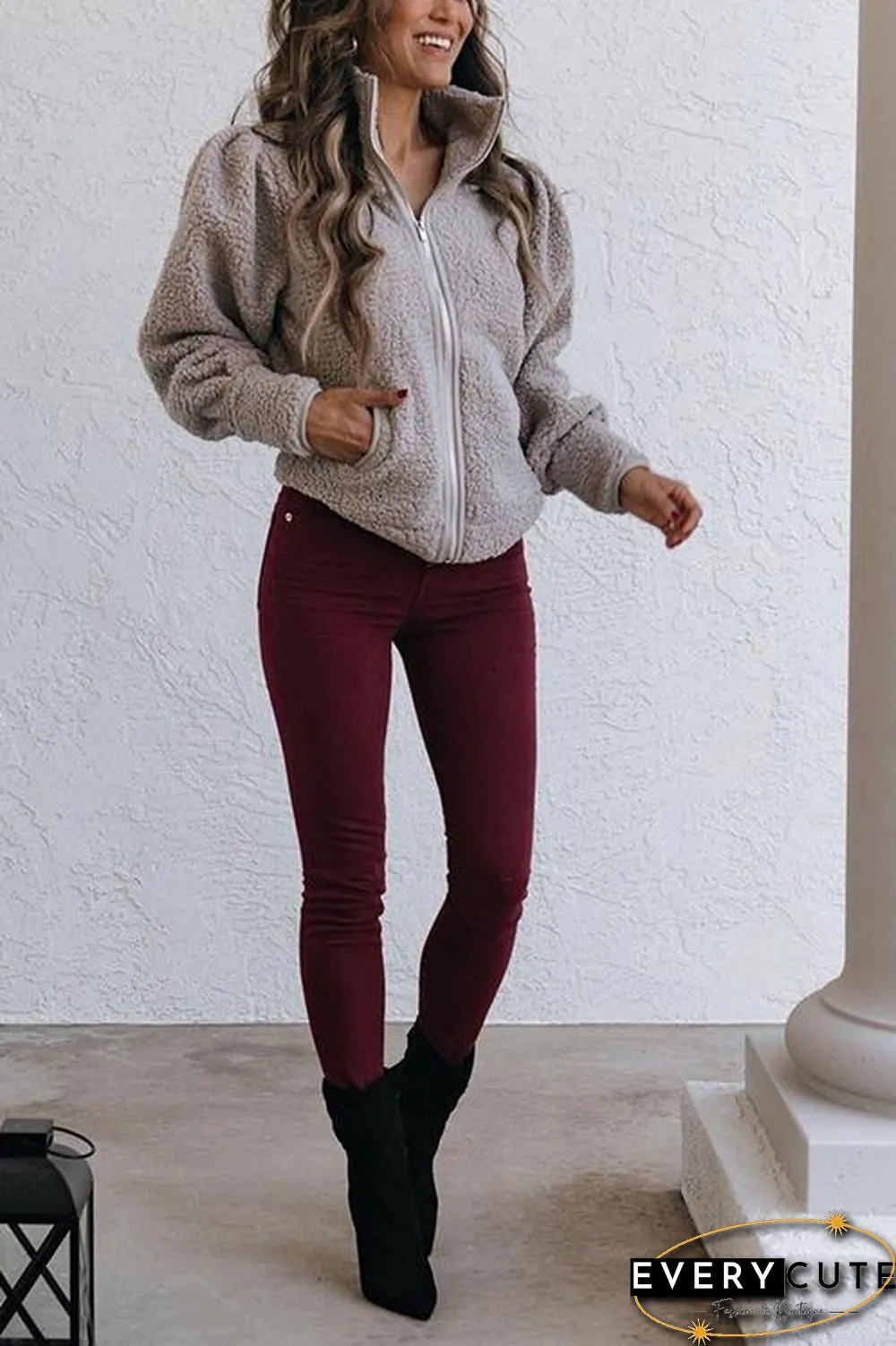 Classical Fluffy  Fleece Zipper Jackets