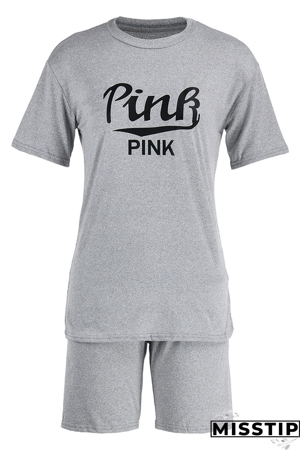 White Casual Print Patchwork O Neck Short Sleeve Two Pieces