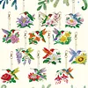 12pcs Hummingbird Double-Sided DIY Diamond Painting Keychain Kit