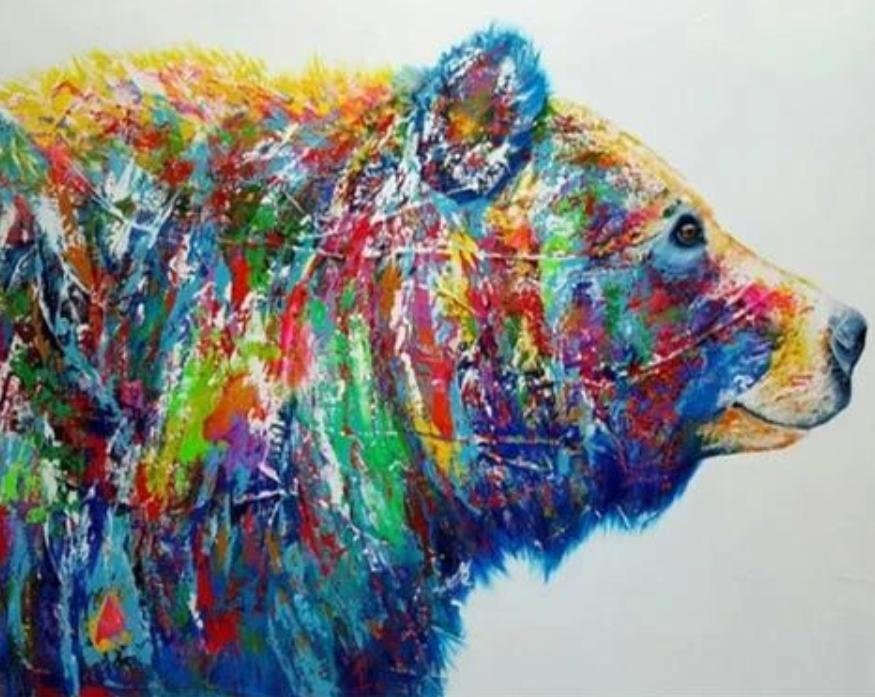 Animal Bear Paint By Numbers Kits UK For Adult HQD1261