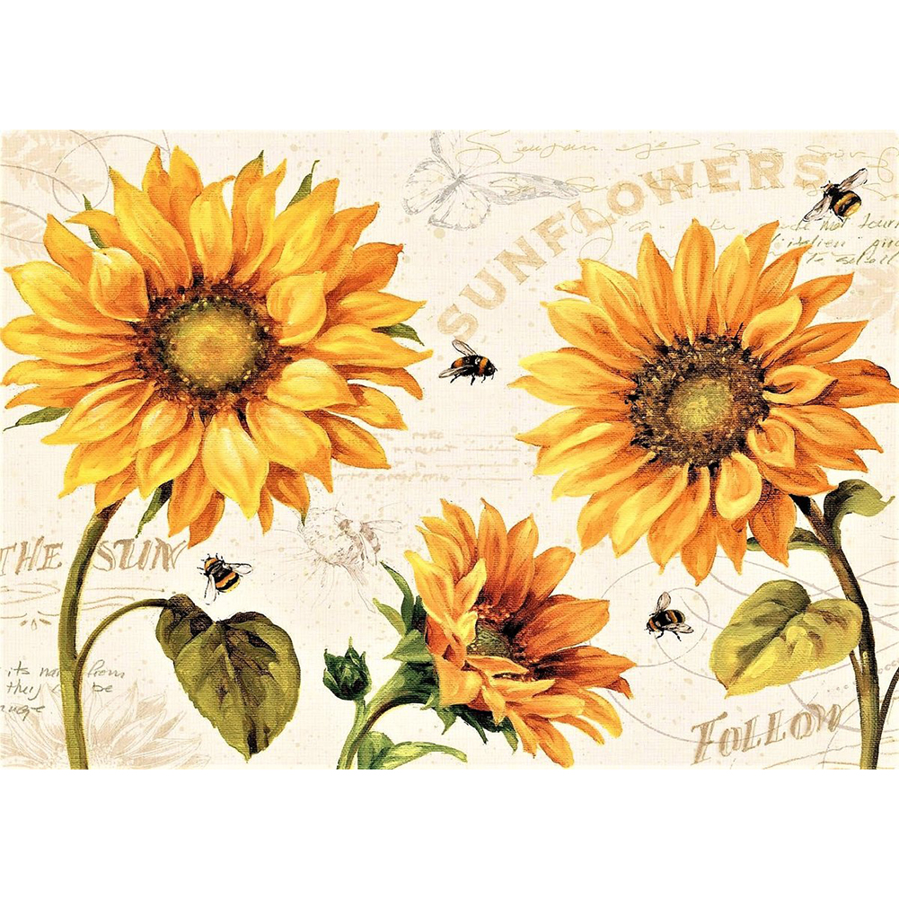 

50*40CM - Square Drill Diamond Painting - Sunflower, 501 Original