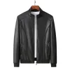 Men's Oversized Stand Collar Leather Jacket