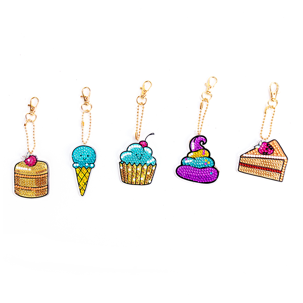

5pcs Ice Cream - 5D DIY Craft Keychain, 501 Original