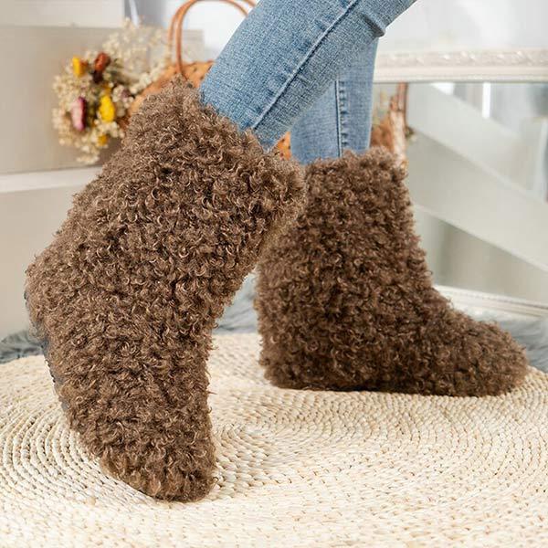 Women's Short Snow Boots with Faux Shearling Lining in Candy Colors