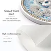 Kit de peinture en perles DIY cheval volant avec cadre rond et pompon de 9,25x9,25 pouces kits d&rsquo;art pour peinture en perles pour adultes d&eacute;butants d&eacute;coration murale
