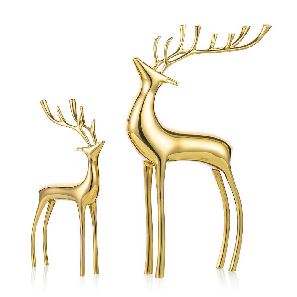 Christmas Reindeer Figurine Statues Ornaments (2 PCS)