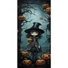 (30*70cm)Halloween Pumpkin Witch - Full Round Drill Diamond Painting