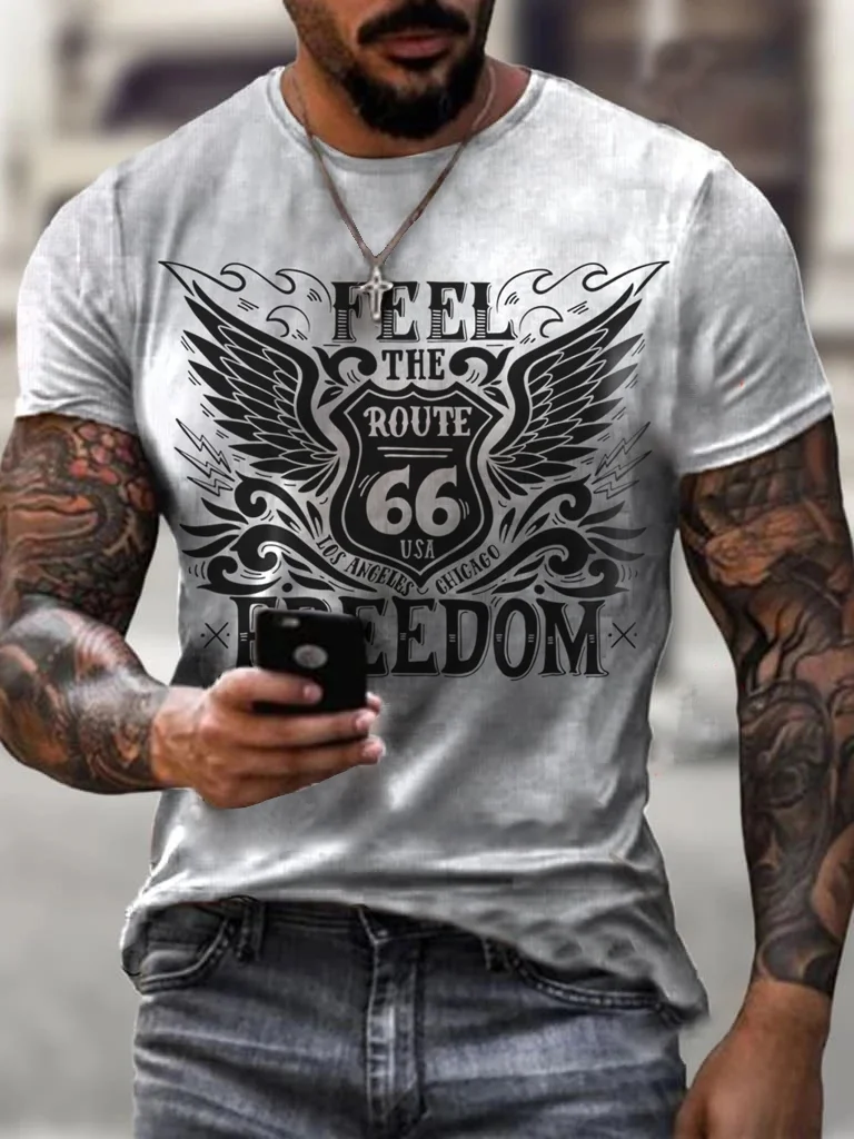 Mens Feel The Freedom Route 66 T-shirt / [viawink] /