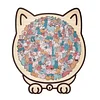 135-Piece Morandi-Colored Cat Shaped Wooden Jigsaw Puzzle
