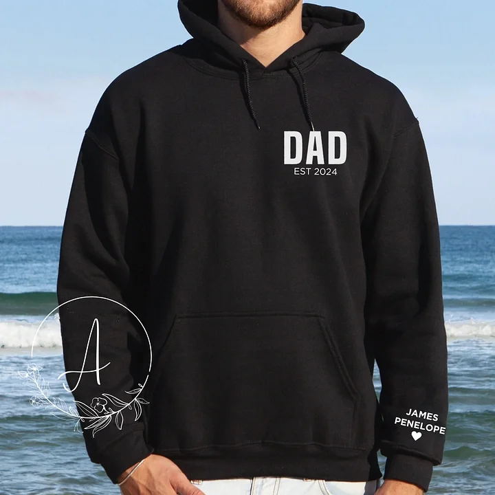 Dad's Love-Custom Dad Sweatshirt with Kids Names On Sleeve