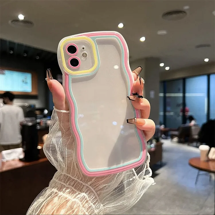 Case For Samsung Galaxy A23 A24 A01 A20 A30 A31 A32 A32 5G A33 5G A34 Cover Candy Bumper Transparent Phone Case Soft Wavy Lines