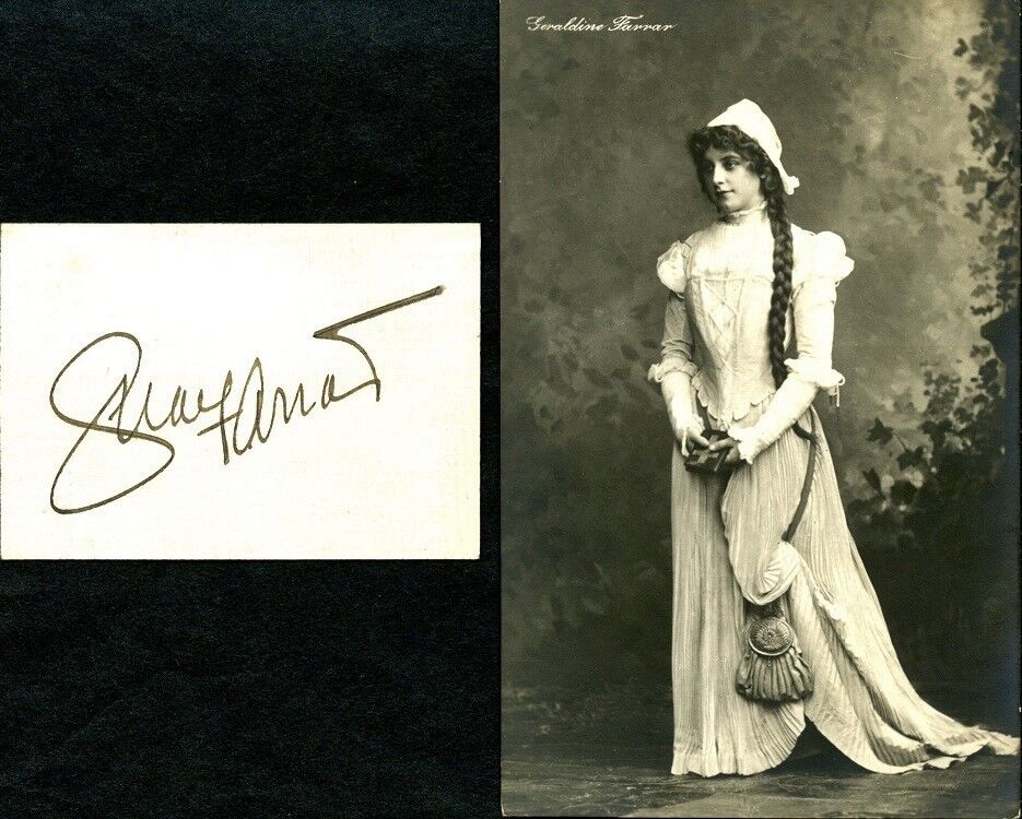 GERALDINE FARRAR Autograph & Vintage Photo Poster painting