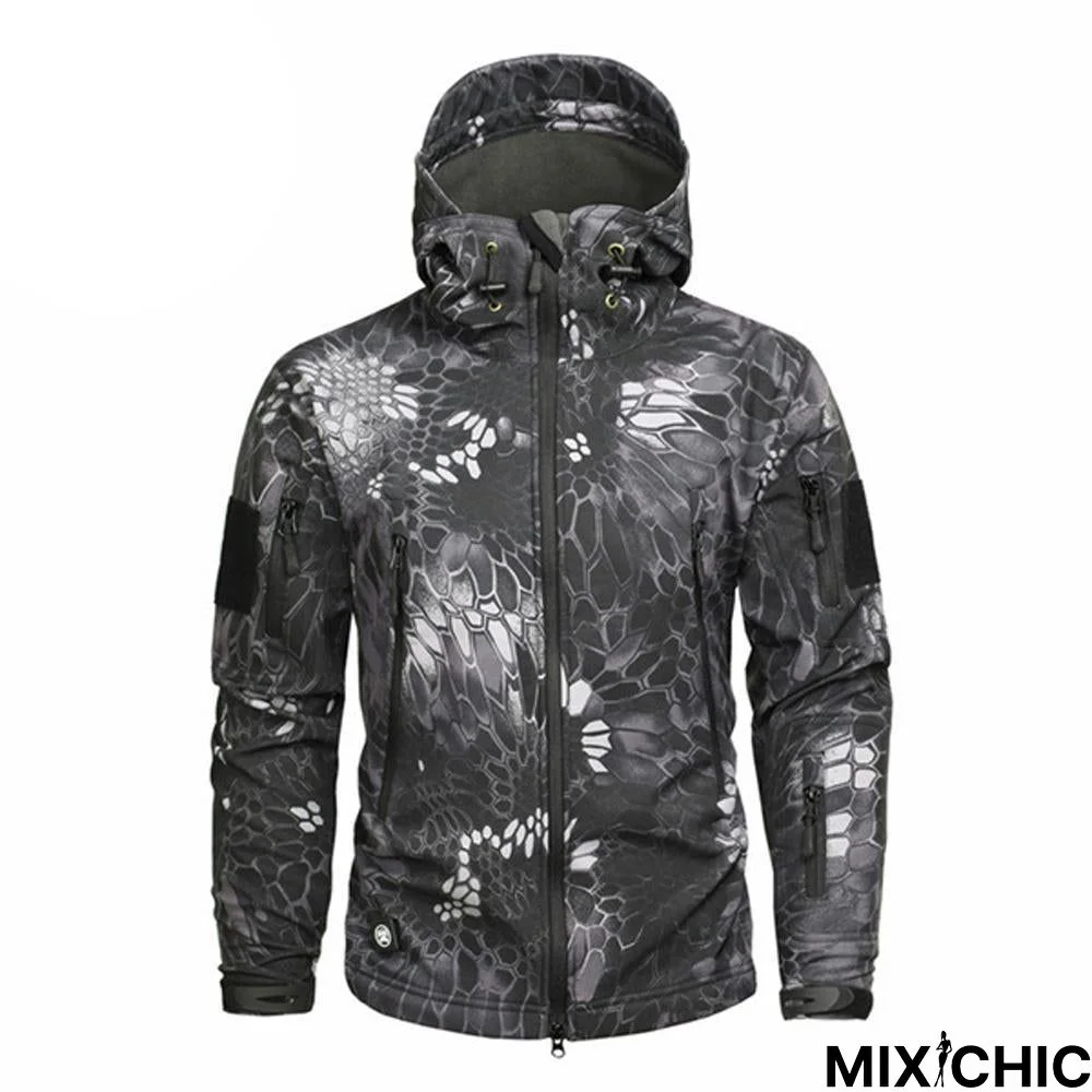Men's Camouflage Fleece Jacket Army Tactical Clothing Male Camouflage Windbreakers