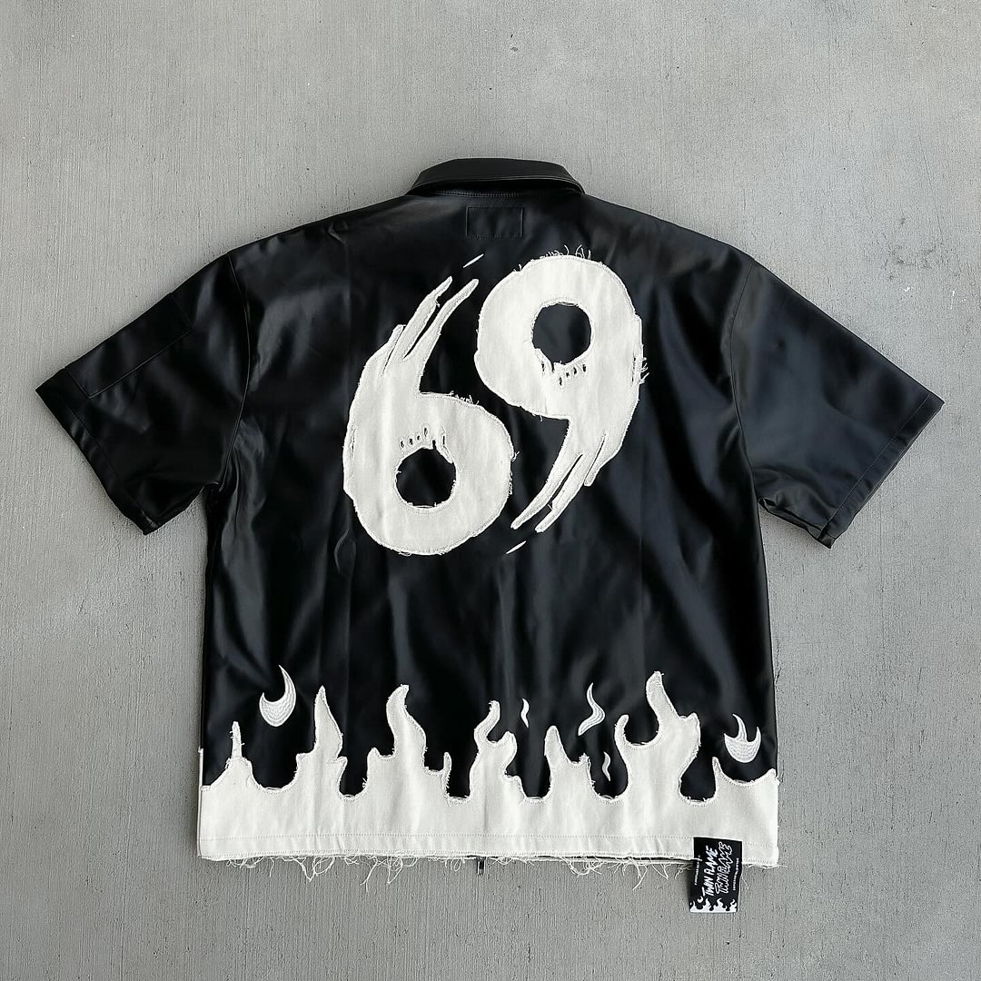 Men's Casual Taiji Flame Graphic Print Shirt - SOPULA