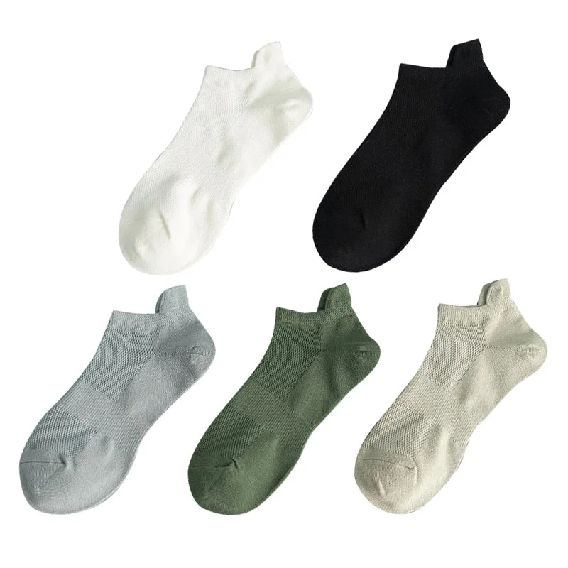 5 Pairs/set Women Cotton Socks New Style Soft Breathable Solid Colorful Simple Fashion Short Ankle Street Unisex Crew Sock