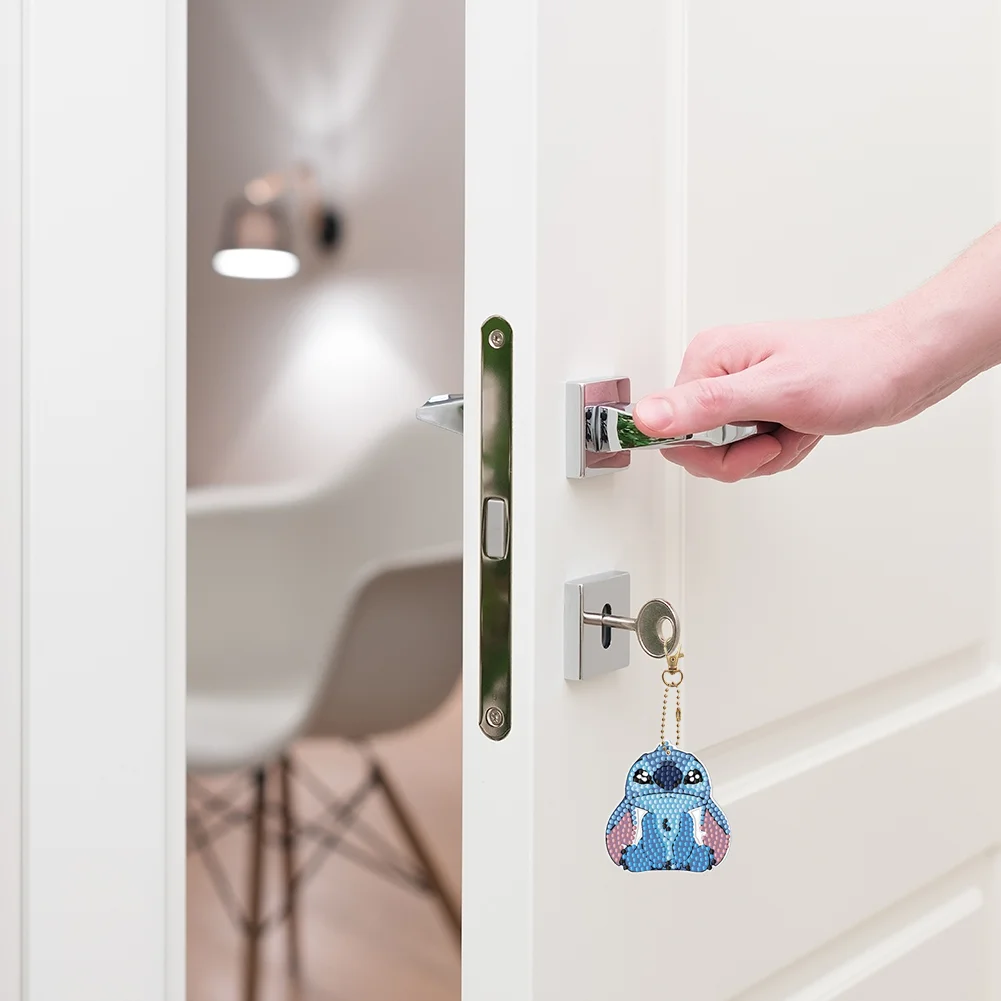 5pcs DIY Diamond Painting Acrylic Keychain - Stitch(Single Side)