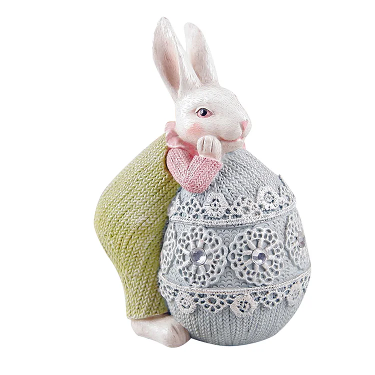 【Ornament】Home Decor Resin Ornaments-Cute Easter Rabbit Statue gbfke