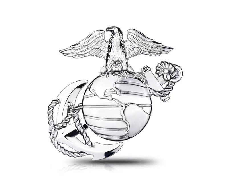 USMC Logo Metal Emblem Fender Badge